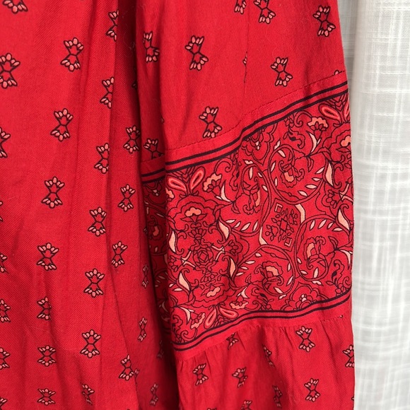 SALE Red Printed Blouse - Picture 3 of 5